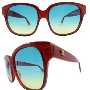 1990’s Emmanuelle Khanh Sunglasses, Mod 9080, Deep Red Frames, Made in France